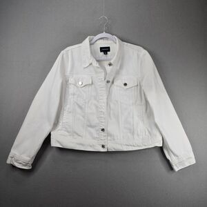 J. Crew Classic White Denim Jean Jacket Womens Size 2XL Cotton Trucker